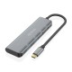 AISENS Hub USB 3.2 Gen1 5G USB-C, USB-C/M-2xUSB-C/H-2xUSB-A/H, Gris, 15 cm